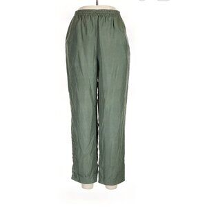 STUNT SPORTS 100% silk green boyfriend, high rise drawstring waist Pants Large